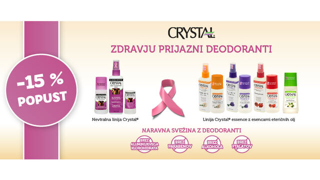 Crystal naravni deodoranti v prodajalni Sanolabor