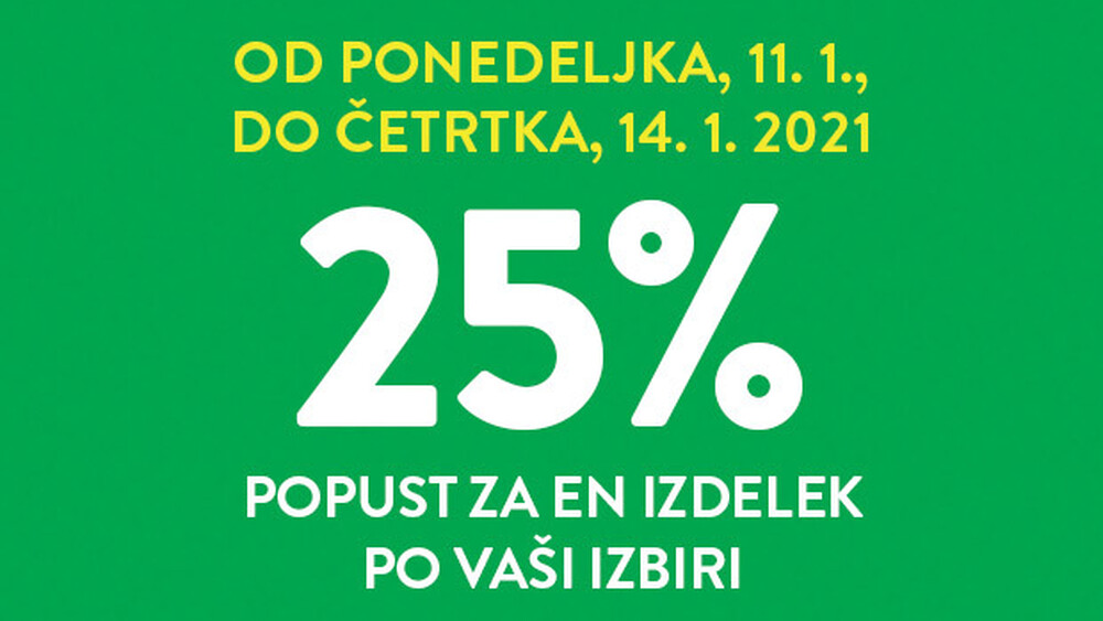 Ne spreglejte 25% popust za en izdelek v trgovini Interspar