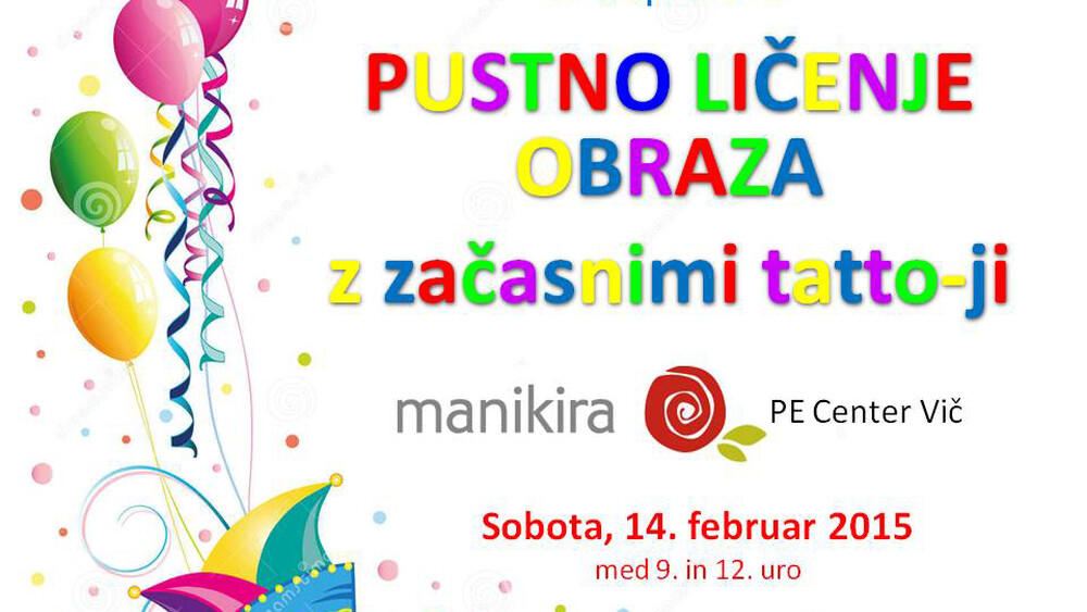 Manikira - brezplačno pustno ličenje obraza